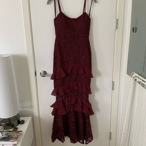 Ever New Melbourne Mermaid Lace Ruffle Fitted Dress Gown Size 2